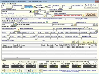 Sistema de emissão de nfe